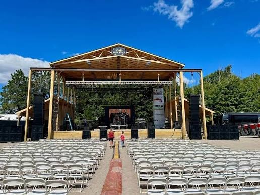 Wolf Ridge Amphitheater stage and seating area on a sunny day